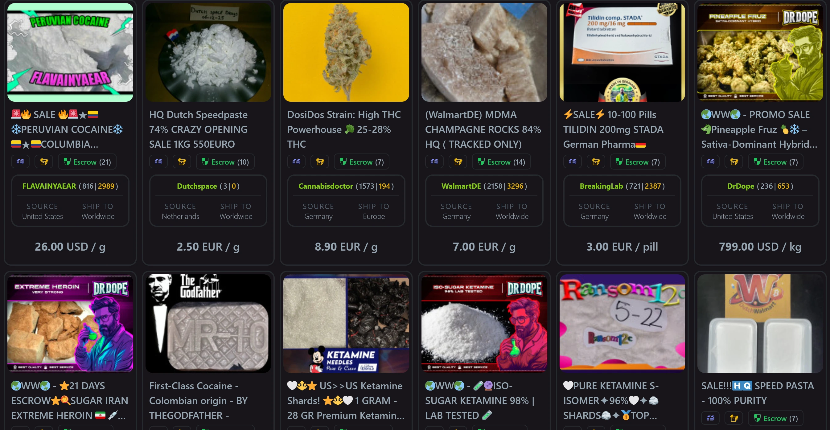 Nexus Darknet Market Product Listings